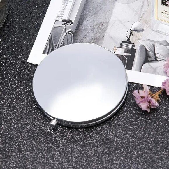 Glam Rhinestone Compact Makeup Mirror with 1x/2x Magnification & Chic Charms - Picture 8 of 8